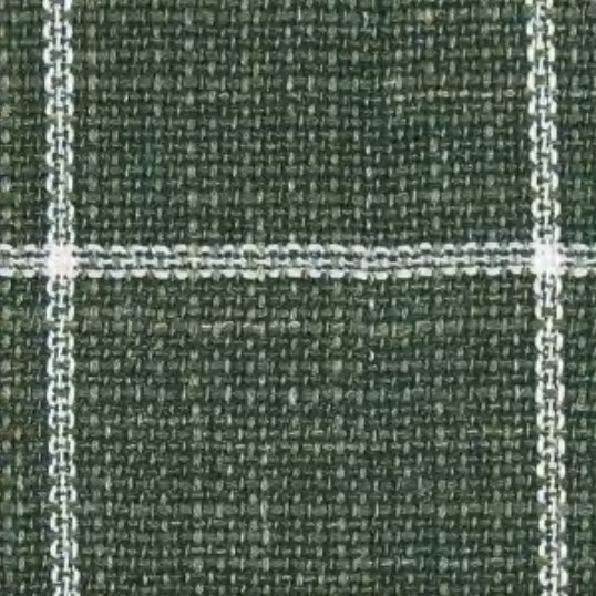 Forest green windowpane wool-silk fabric swatch